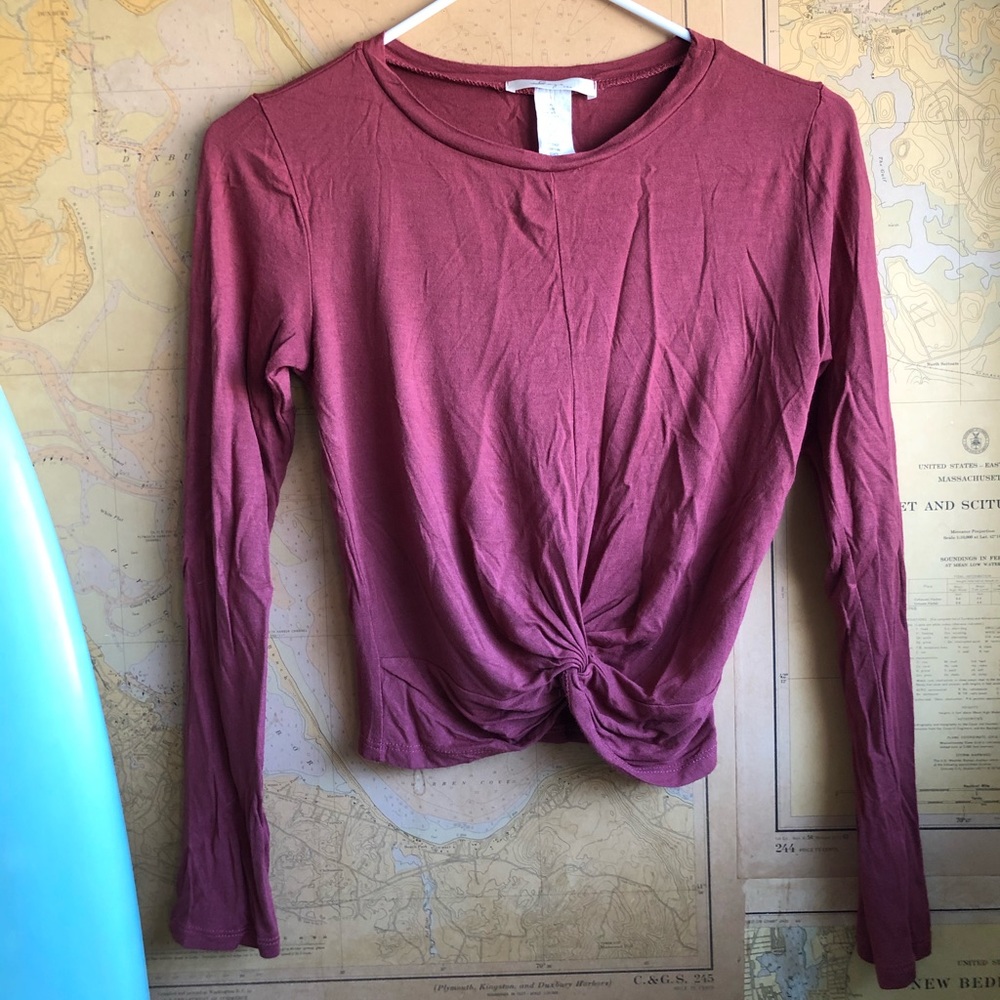 Maroon cropped long sleeve